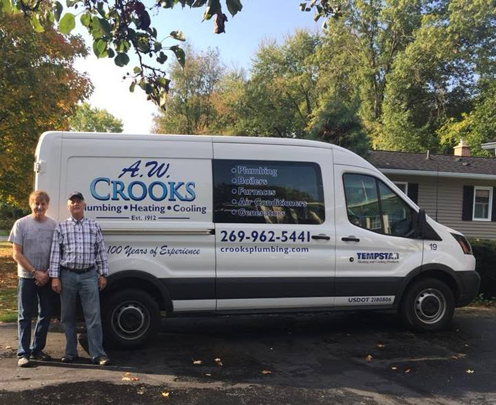 A.W. Crooks Plumbing, Heating & Cooling Van